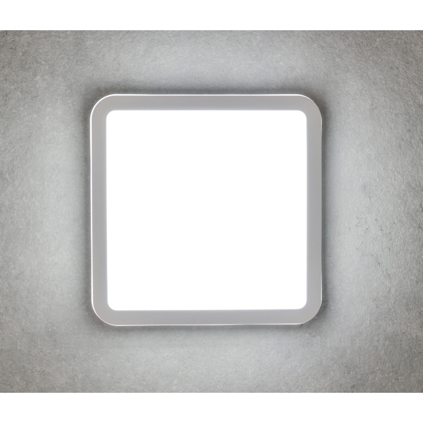 LED Zunanja stropna svetilka s senzorjem gibanja BENO LED/12/18W/230V 3000/3500/4000K IP65 bela kvadraten