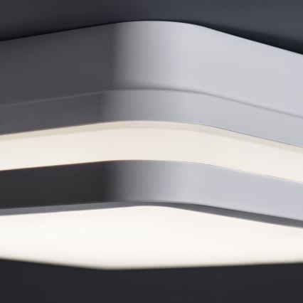 LED Zunanja stropna svetilka s senzorjem gibanja BENO LED/12/18W/230V 3000/3500/4000K IP65 bela kvadraten