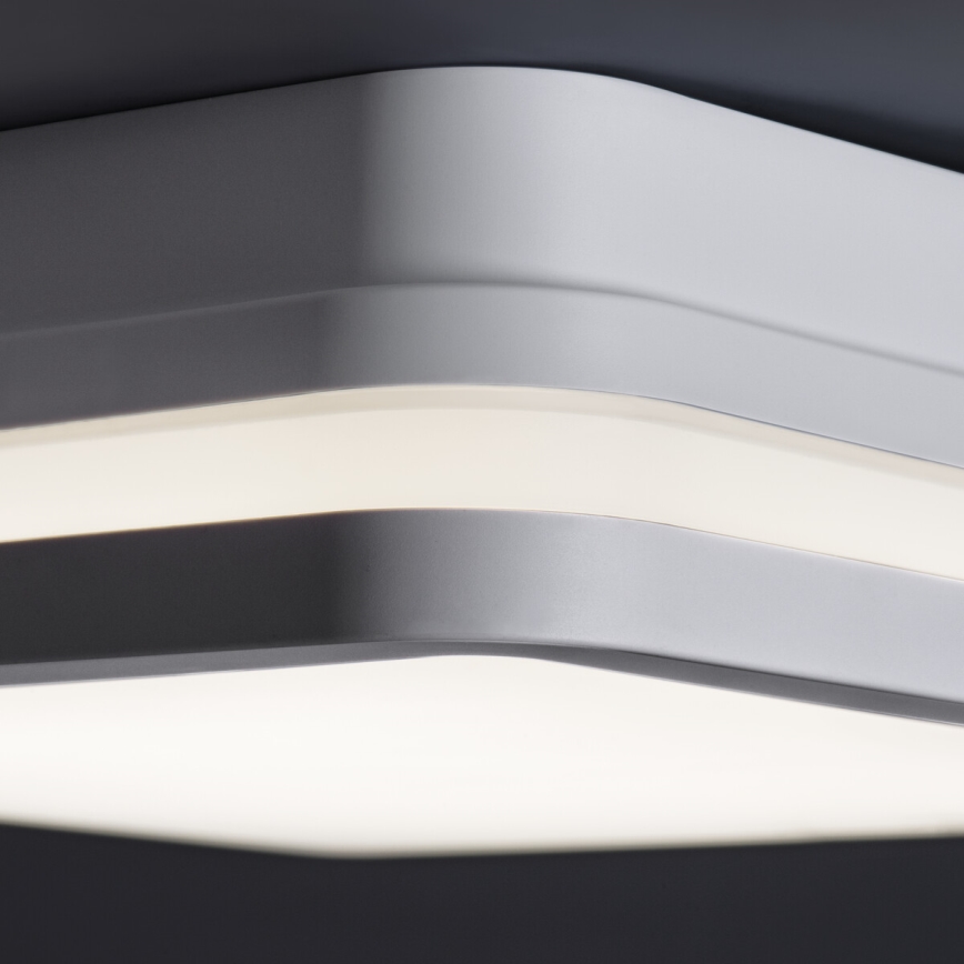 LED Zunanja stropna svetilka s senzorjem gibanja BENO LED/12/18W/230V 3000/3500/4000K IP65 bela kvadraten