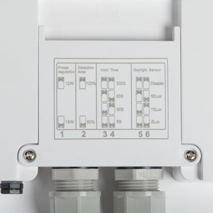 LED Zunanja stropna svetilka s senzorjem gibanja BENO LED/12/18W/230V 3000/3500/4000K IP65 bela kvadraten