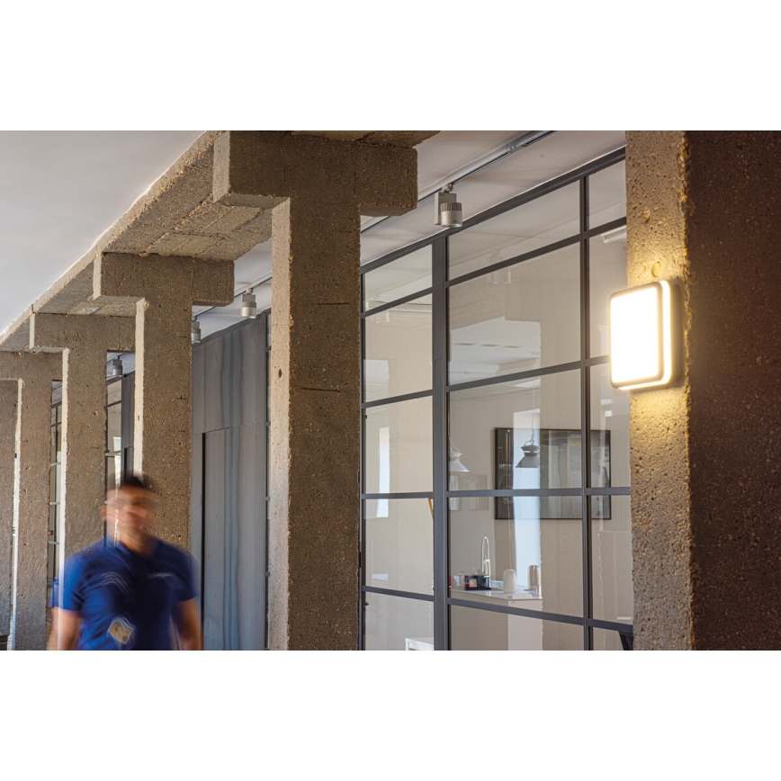 LED Zunanja stropna svetilka s senzorjem gibanja BENO LED/12/18W/230V 3000/3500/4000K IP65 antracit kvadraten