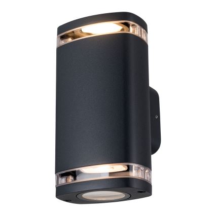 Zunanja stenska svetilka ZEVI 2xGU10/10W/230V IP54 črna