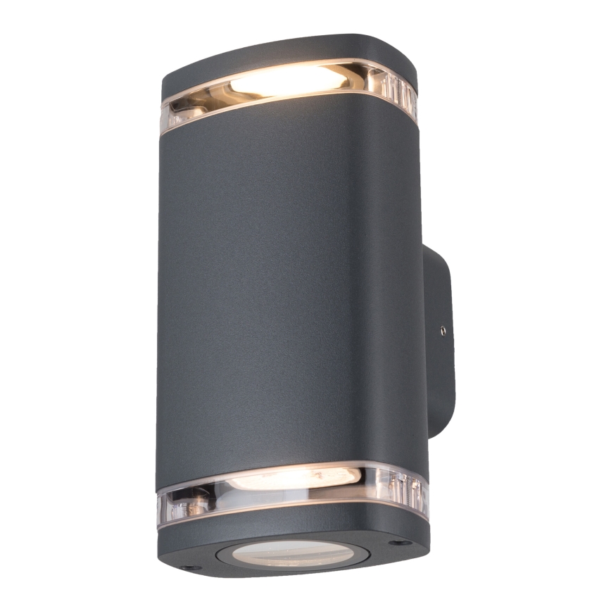 Zunanja stenska svetilka ZEVI 2xGU10/10W/230V IP54 antracit
