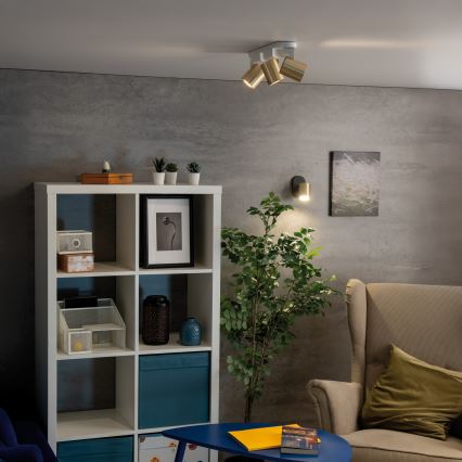 Stenski reflektor LAURIN 1xGU10/10W/230V medenina/črna