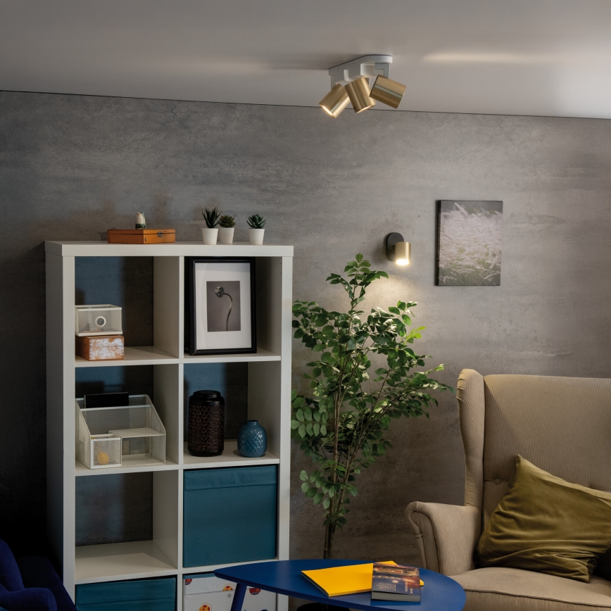 Stenski reflektor LAURIN 1xGU10/10W/230V medenina/črna