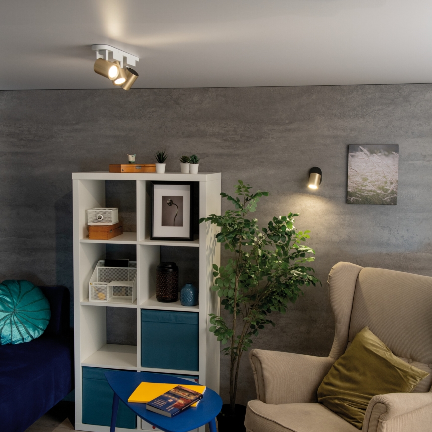 Reflektor LAURIN 3xGU10/10W/230V medenina/bela