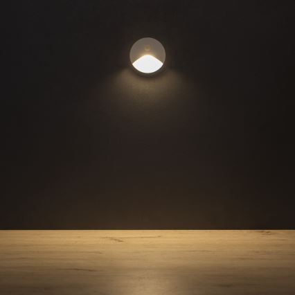 LED stopniščna svetilka s senzorjem gibanja in mraka EXIN LED/2,5W/230V 3000K IP65 bela okrogla