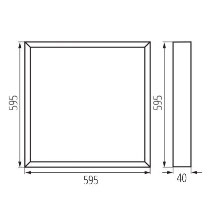 LED panel za površinsko montažo BLINGO UAIO LED/40W/230V 3000/4000/6500K 60x60 cm CRI 90 UGR19