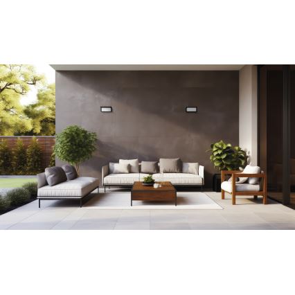 LED zunanja stenska svetilka LERTO LED/12W/230V IP54 črna