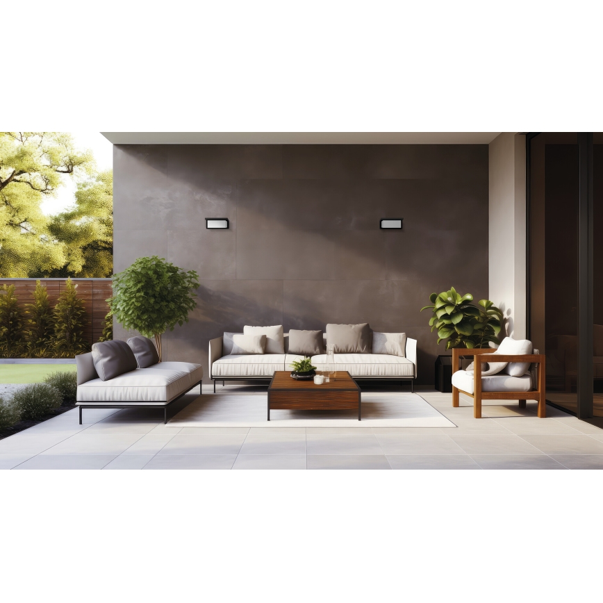 LED zunanja stenska svetilka LERTO LED/12W/230V IP54 črna