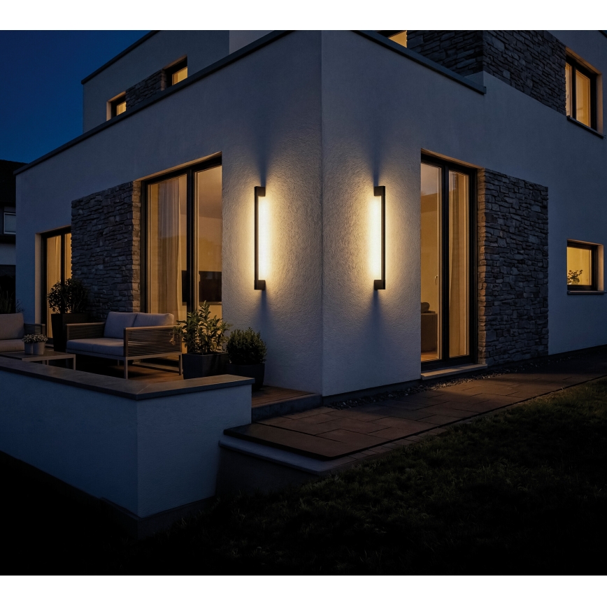 LED zunanja stenska svetilka YALTE LED/8,5W/230V 3000/4000/6500K 93 cm IP54 črna