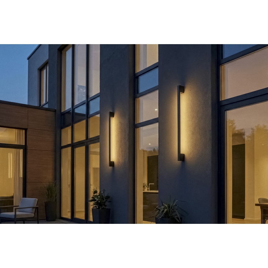 LED zunanja stenska svetilka YALTE LED/12W/230V 3000/4000/6500K 123 cm IP54 črna