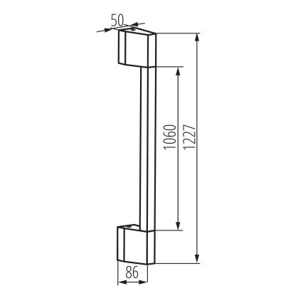 LED zunanja stenska svetilka YALTE LED/12W/230V 3000/4000/6500K 123 cm IP54 črna