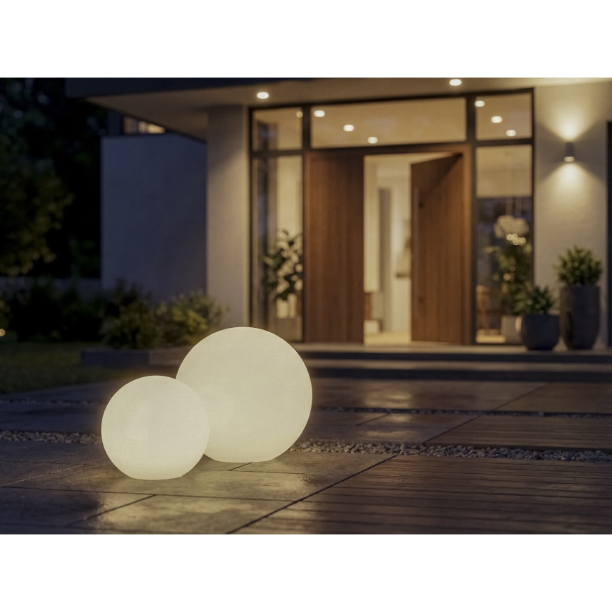 Zunanja svetilka STONO 1xE27/15W/230V premer 20 cm IP65 bela