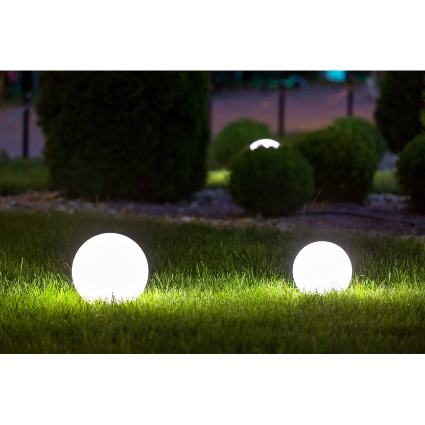 Zunanja svetilka STONO 1xE27/15W/230V premer 20 cm IP65 bela