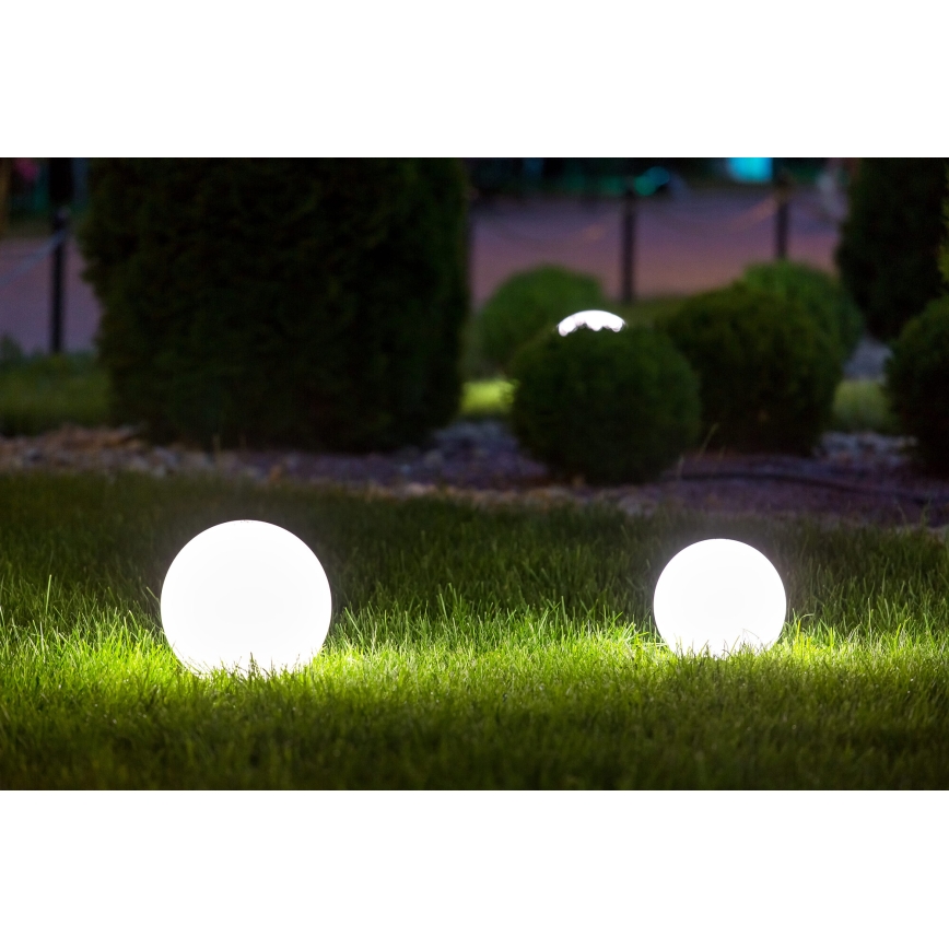 Zunanja svetilka STONO, 1×E27 (20 W), 230 V, premer 30 cm, IP65, bela