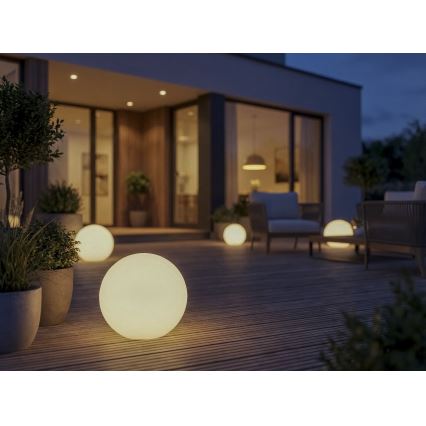 Zunanja svetilka STONO 1xE27/20W/230V premer 40 cm IP65 bela
