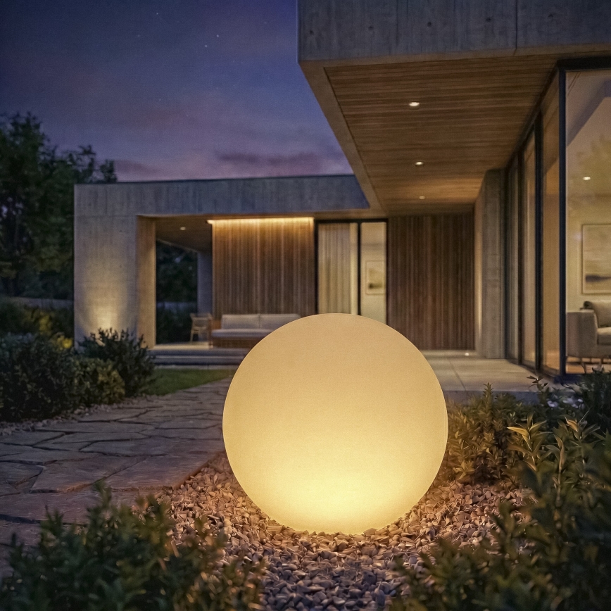 Zunanja svetilka STONO 1xE27/20W/230V, premer 50 cm, IP65, bela