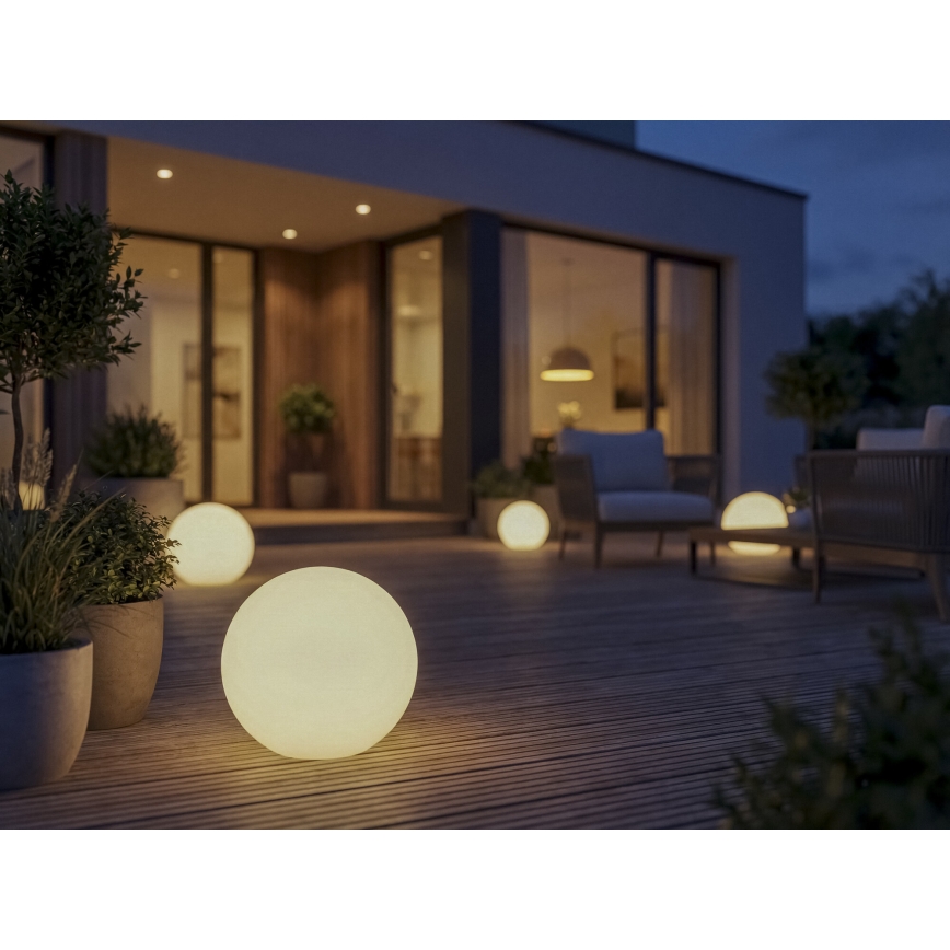 Zunanja svetilka STONO 1xE27/20W/230V, premer 50 cm, IP65, bela