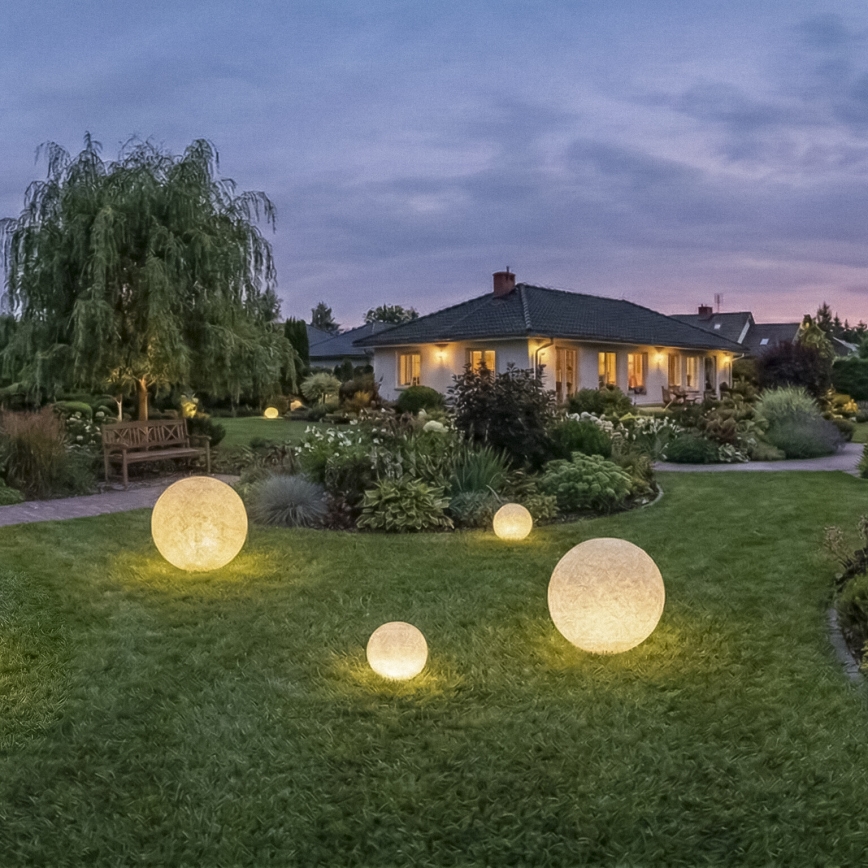 Zunanja svetilka STONO 1xE27/15W/230V, premer 20 cm, IP65, bež