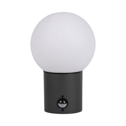 Zunanja stenska svetilka s senzorjem gibanja in senzorjem mraka STONO 1xE27/15W/230V IP65 antracit