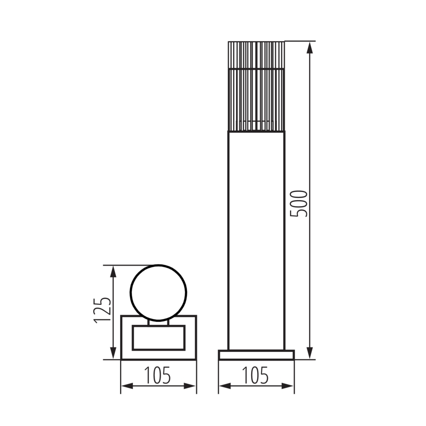 Zunanja svetilka RADILO 1xGU10/11W/230V 50 cm IP44 črna
