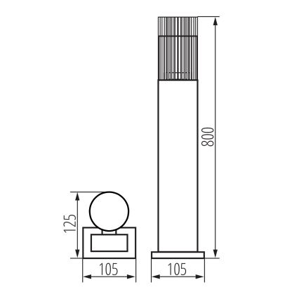Zunanja svetilka RADILO 1xGU10/11W/230V 80 cm IP44 črna