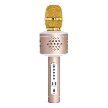 Karaoke mikrofon 6W/5V 1500 mAh Bluetooth v zlati barvi
