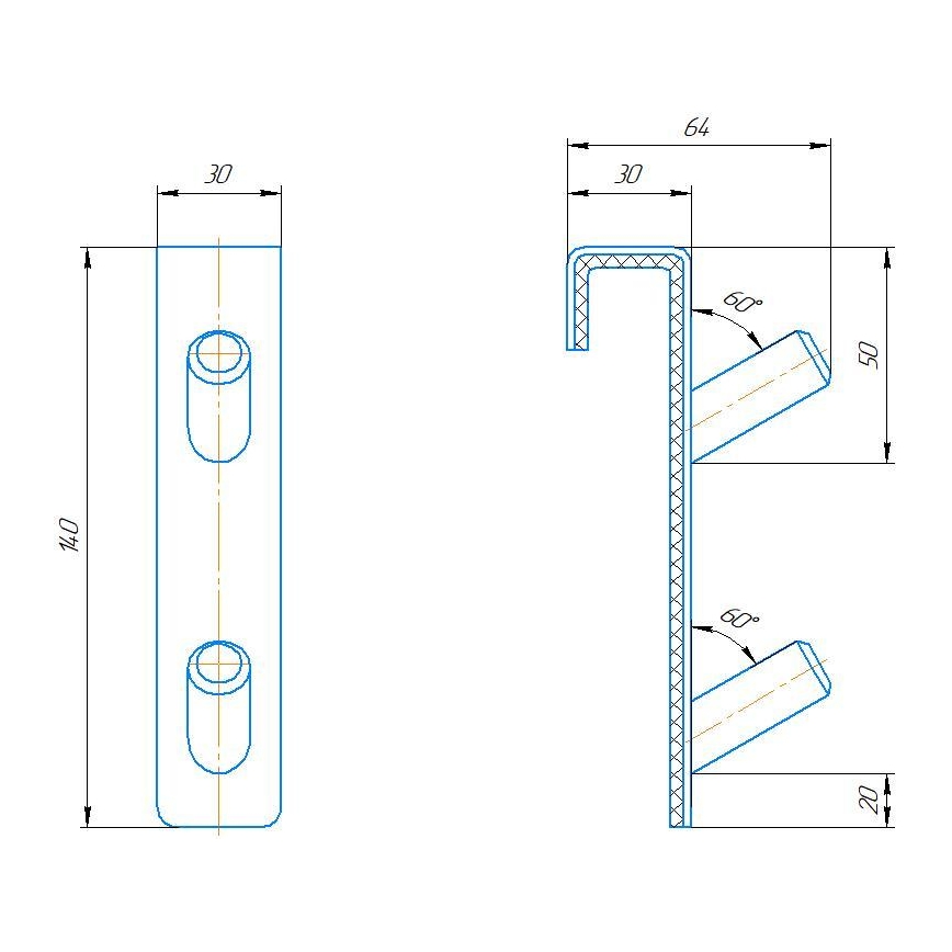 Kavelj za radiator INOX (nerjaveče jeklo)/bela
