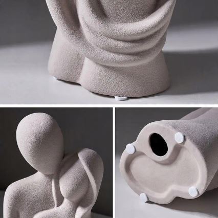 Keramična namizna dekoracija 20x9,5x7,5 cm siva