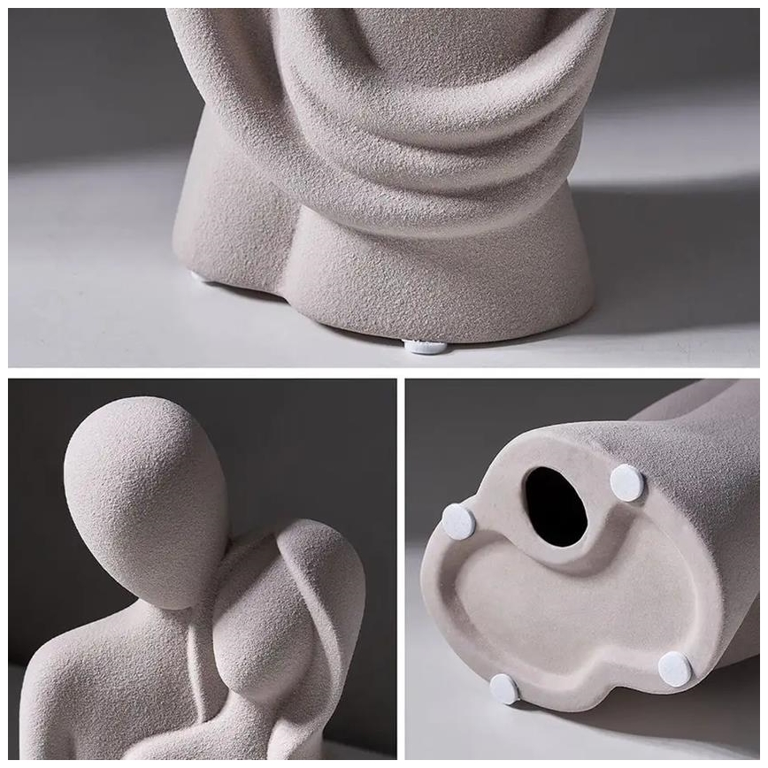 Keramična namizna dekoracija, 21 x 8,5 x 10 cm, bela