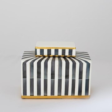 Keramična vaza 20,5x16x9 cm modra/bela/črna