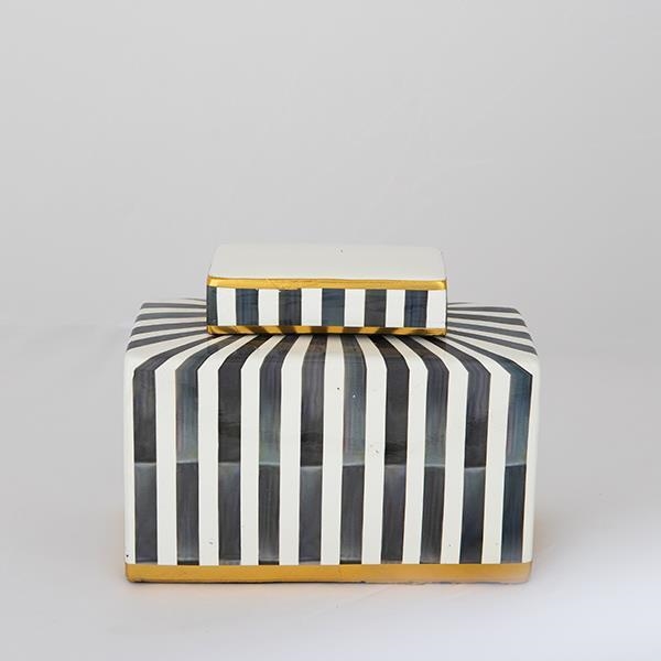 Keramična vaza 20,5x16x9 cm modra/bela/črna