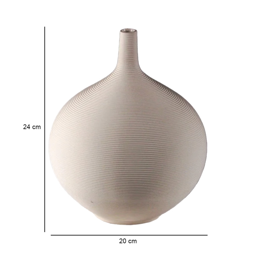 Keramična vaza, 24 cm, bež