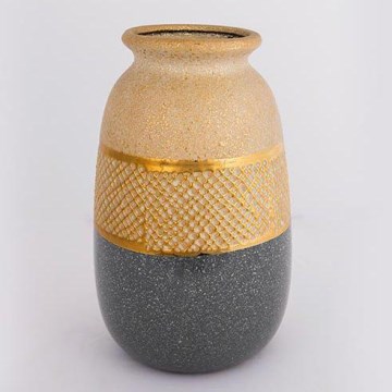 Keramična vaza 25,5x15,5 cm zlata/siva