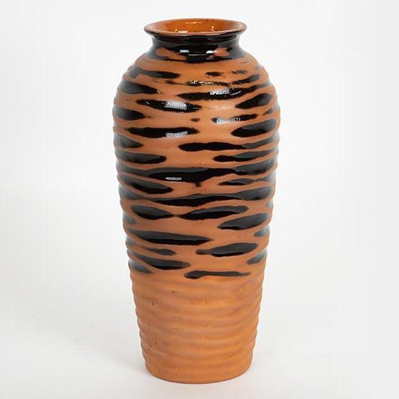 Keramična vaza 28,8x13,5 cm opečna/črna