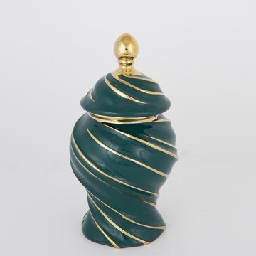 Keramična vaza 30x17 cm zlata/zelena
