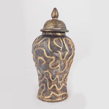 Keramična vaza 33,5x16 cm zlata/siva