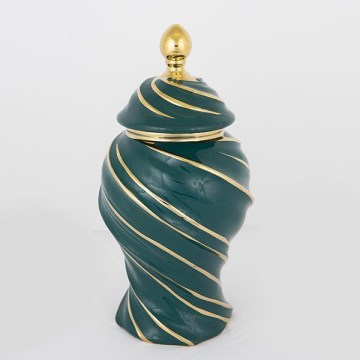 Keramična vaza 35x18,5 cm zlata/zelena