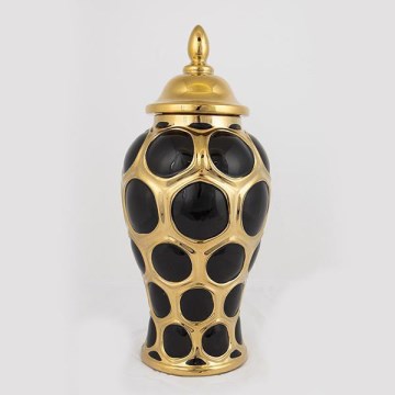 Keramična vaza 40x17,7 cm zlata/črna