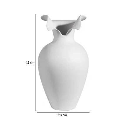 Keramična vaza 41,5x23 cm bela