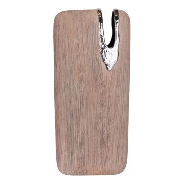 Keramična vaza 43x19,5x9,5 cm rjava/srebrna