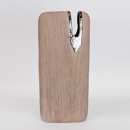 Keramična vaza 43x19,5x9,5 cm rjava/srebrna