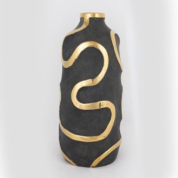 Keramična vaza 45x19,5 cm zlata/črna