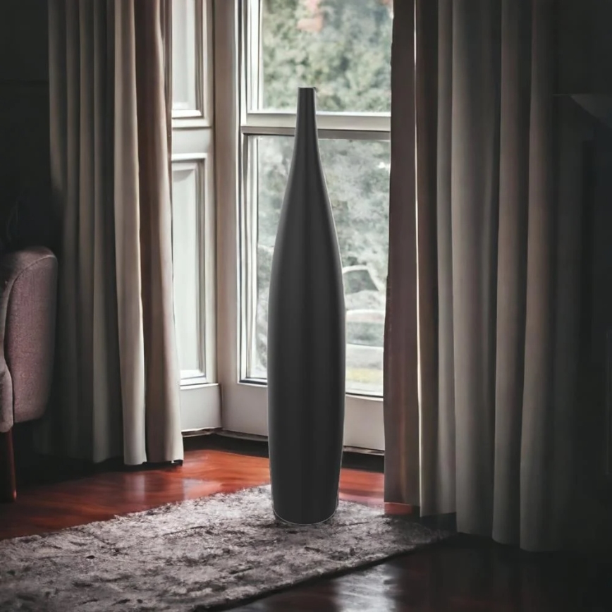 Keramična vaza, 70 cm, matna črna