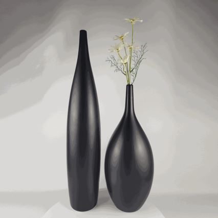Keramična vaza, 70 cm, matna črna