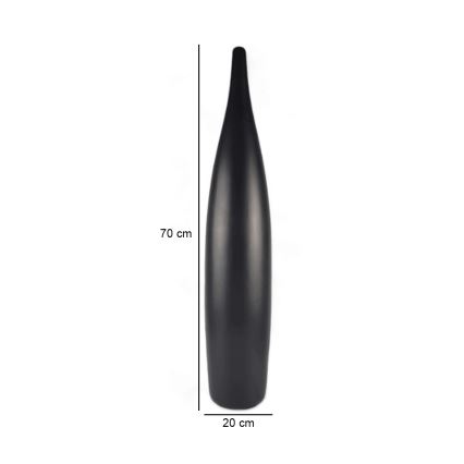 Keramična vaza, 70 cm, matna črna
