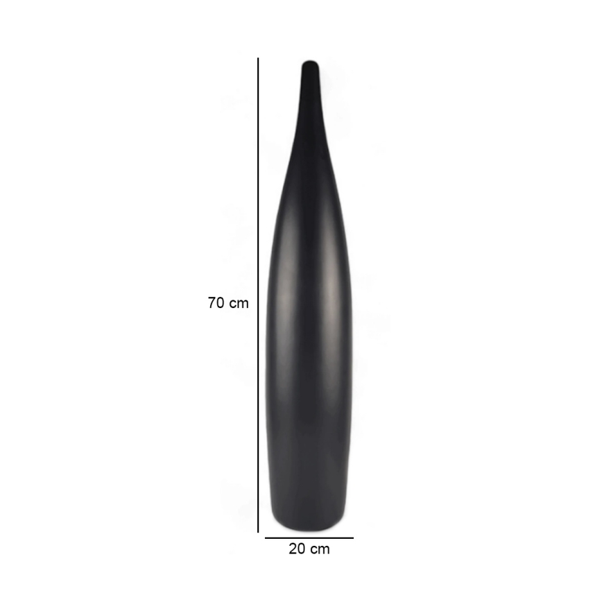 Keramična vaza, 70 cm, matna črna