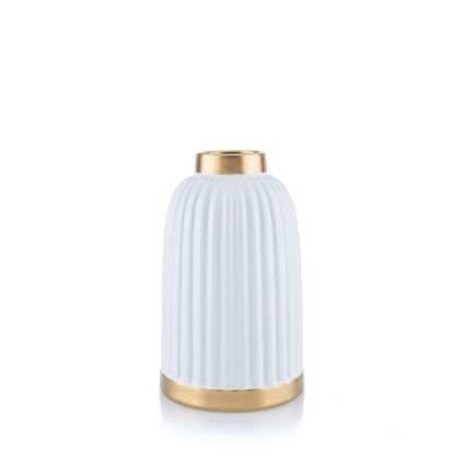 Keramična vaza ROSIE 20,5x12 cm bela/zlata