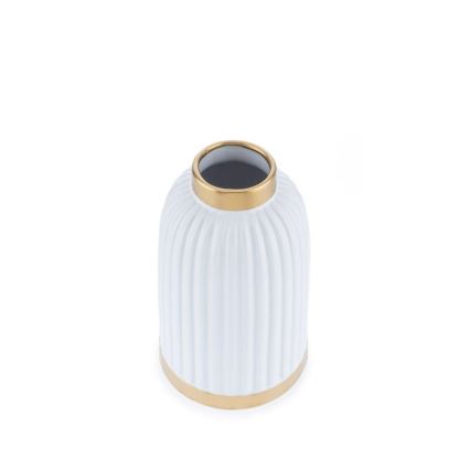 Keramična vaza ROSIE 20,5x12 cm bela/zlata